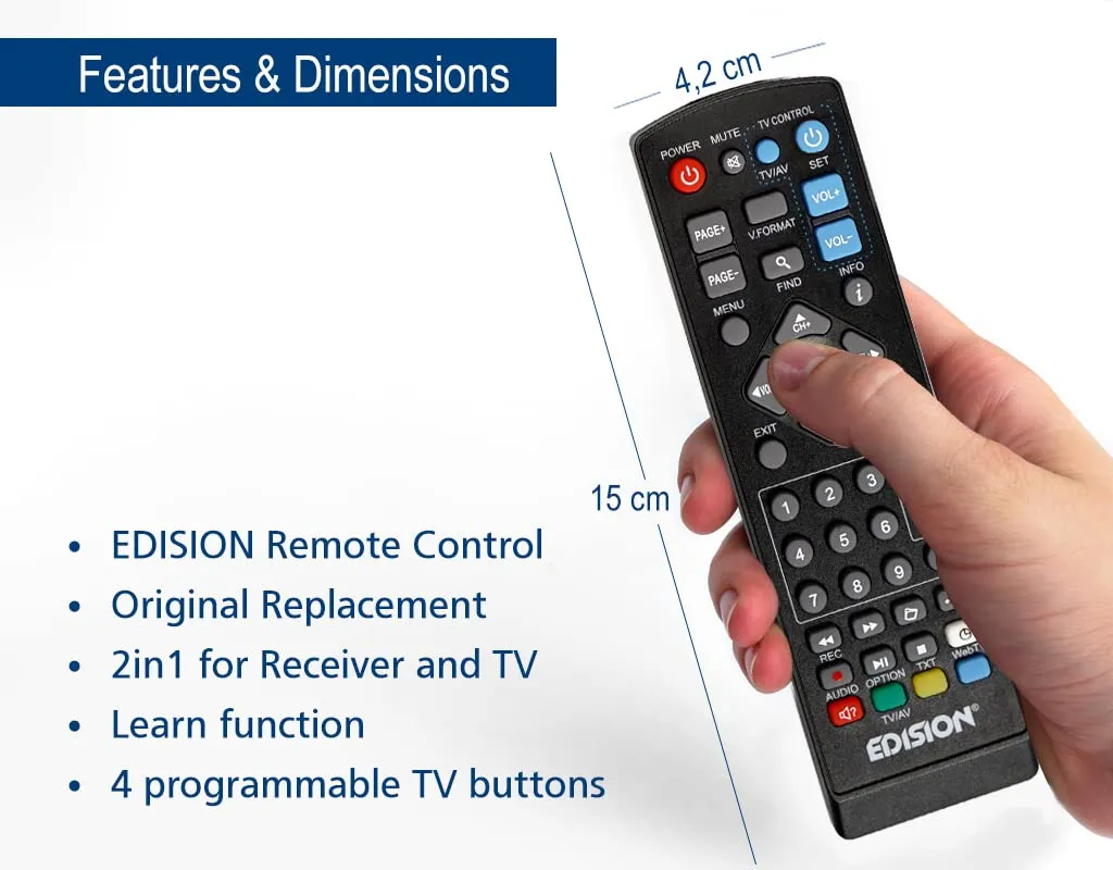 Edision EDI-RCU 1 Learn telecomando universale 2in1
