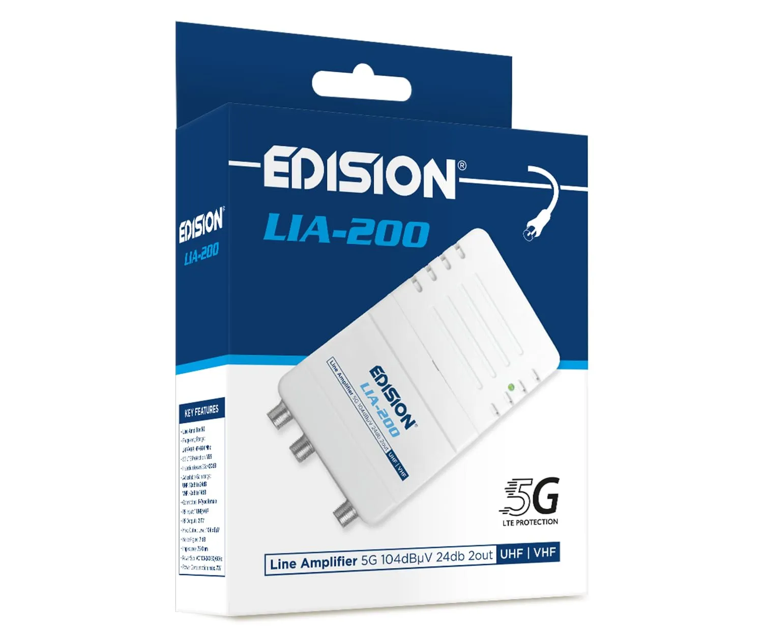 Edision LIA-200 Amplificatore Antenna 2 Uscite Filtro 5G