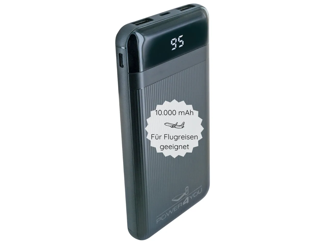 Schwaiger Flat power bank 10000 mAh con display nero