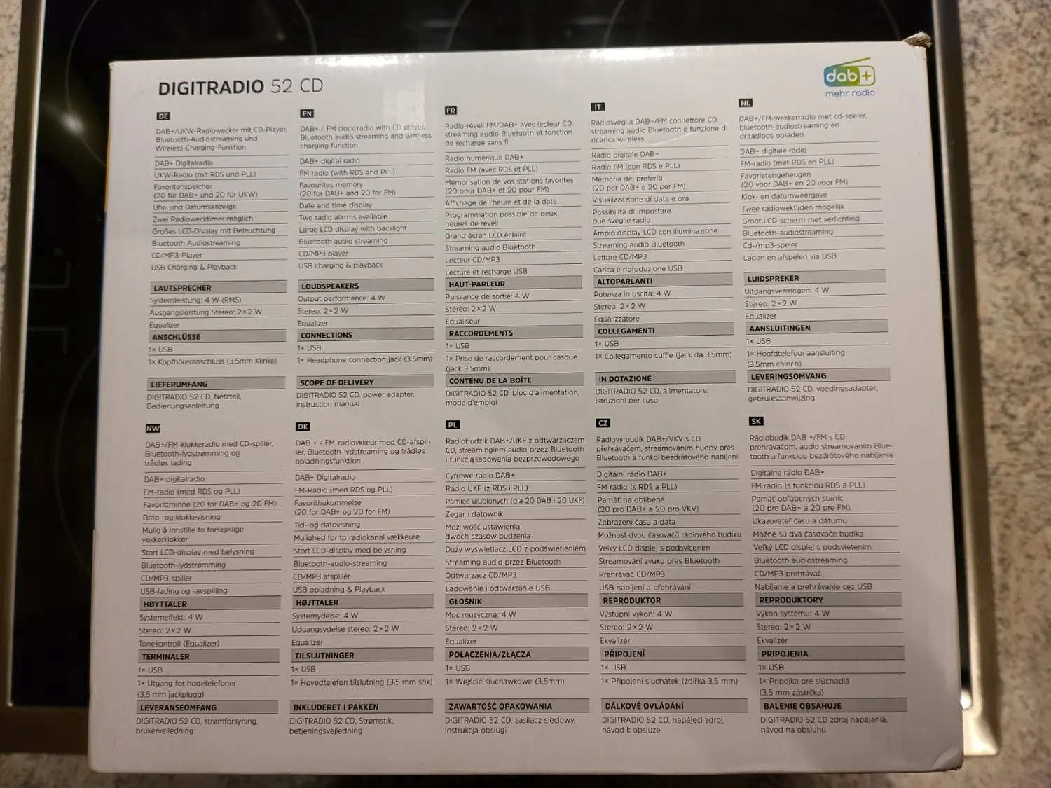 TechniSat DigitRadio 52 CD Radiosveglia DAB+ Bluetooth Bianca