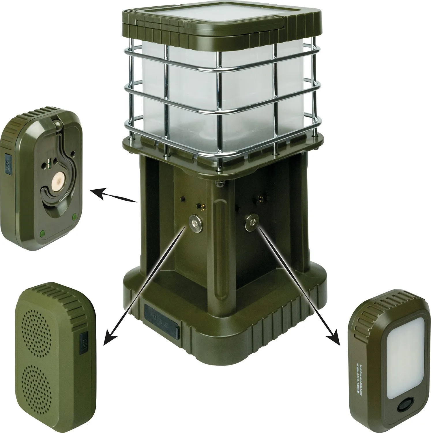 Schwaiger Lampada da Campeggio LED Bluetooth Verde 400 lm