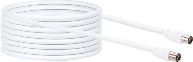 SCHWAIGER Cavo antenna 75 dB bianco schermato