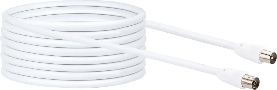 SCHWAIGER Cavo antenna 75 dB bianco schermato