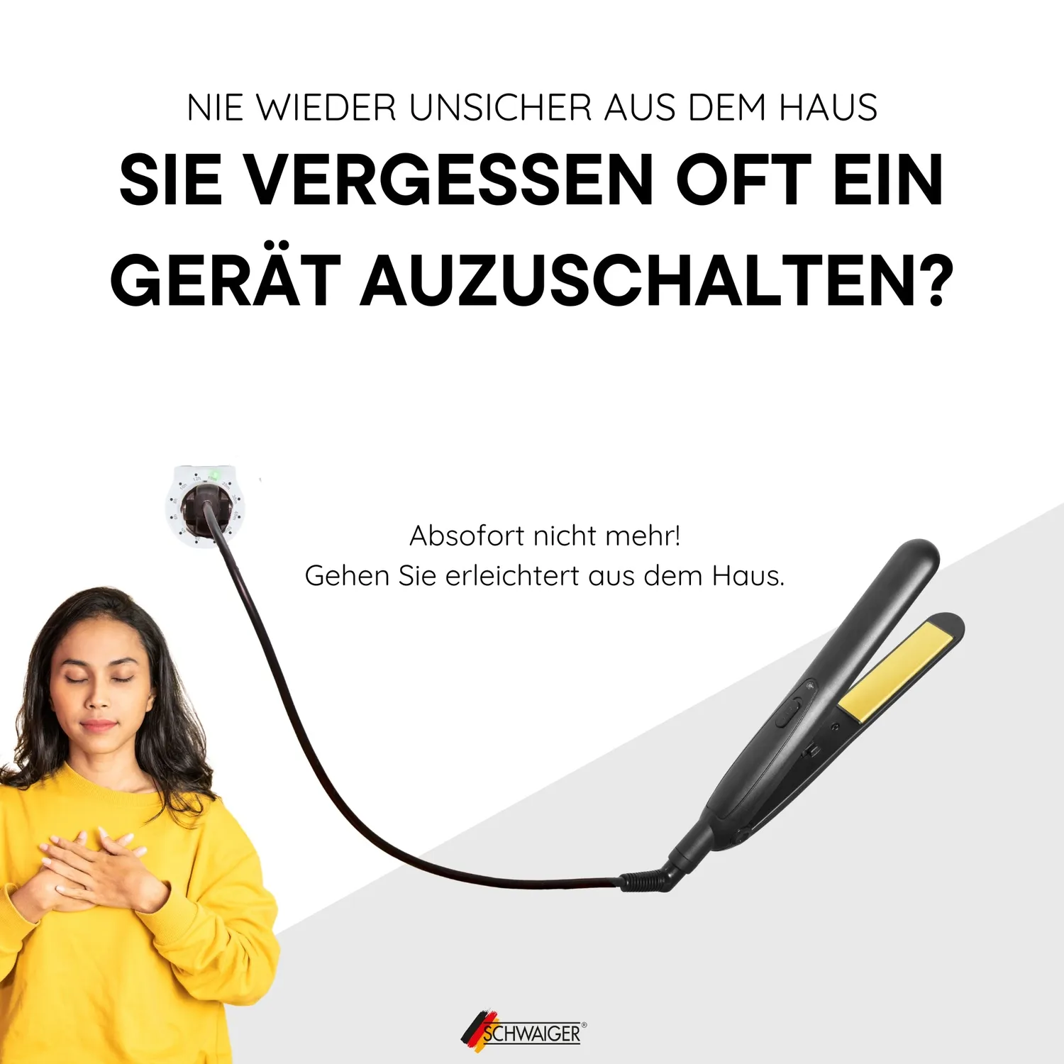 SCHWAIGER Presa intermedia con timer 230V bianca 3500W