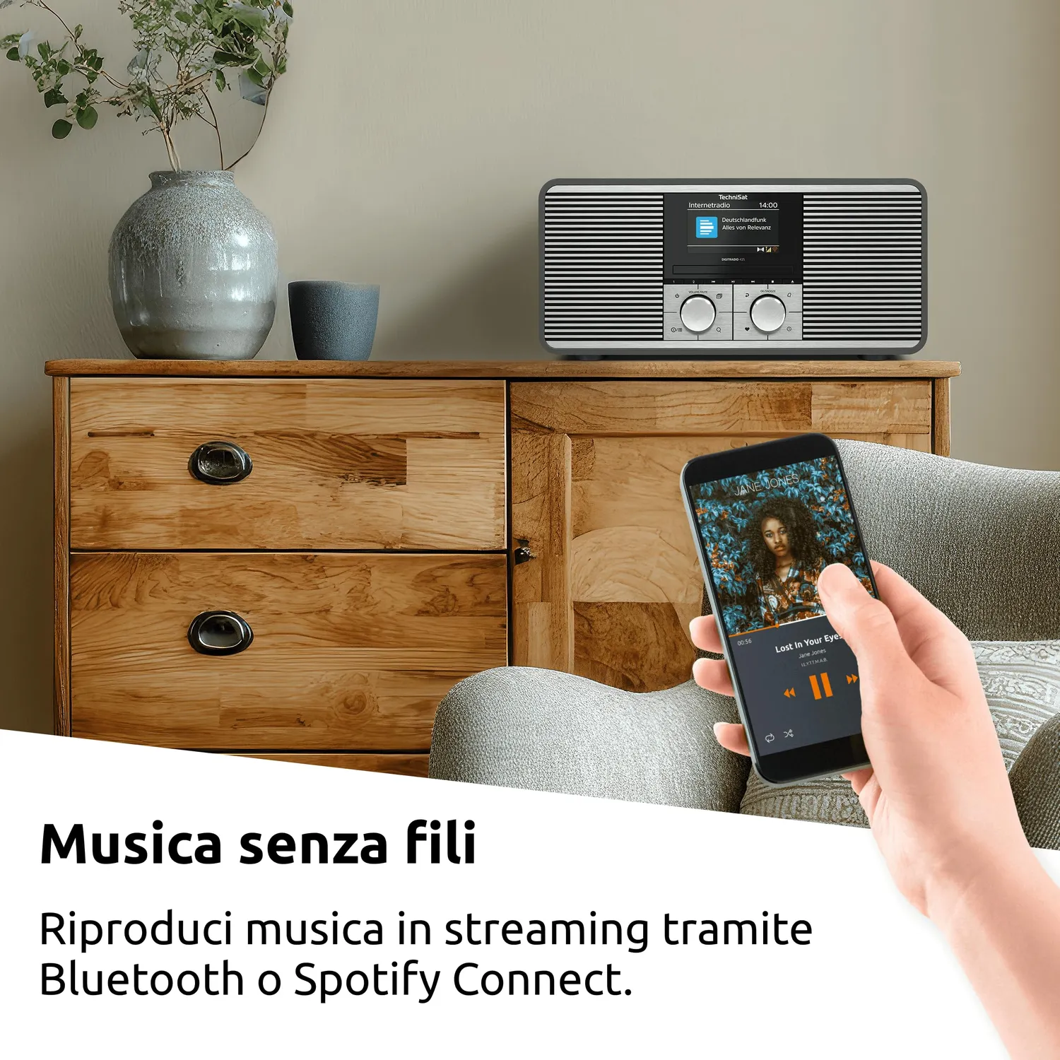 TechniSat DIGITRADIO 425 radio internet DAB+ con CD antracite