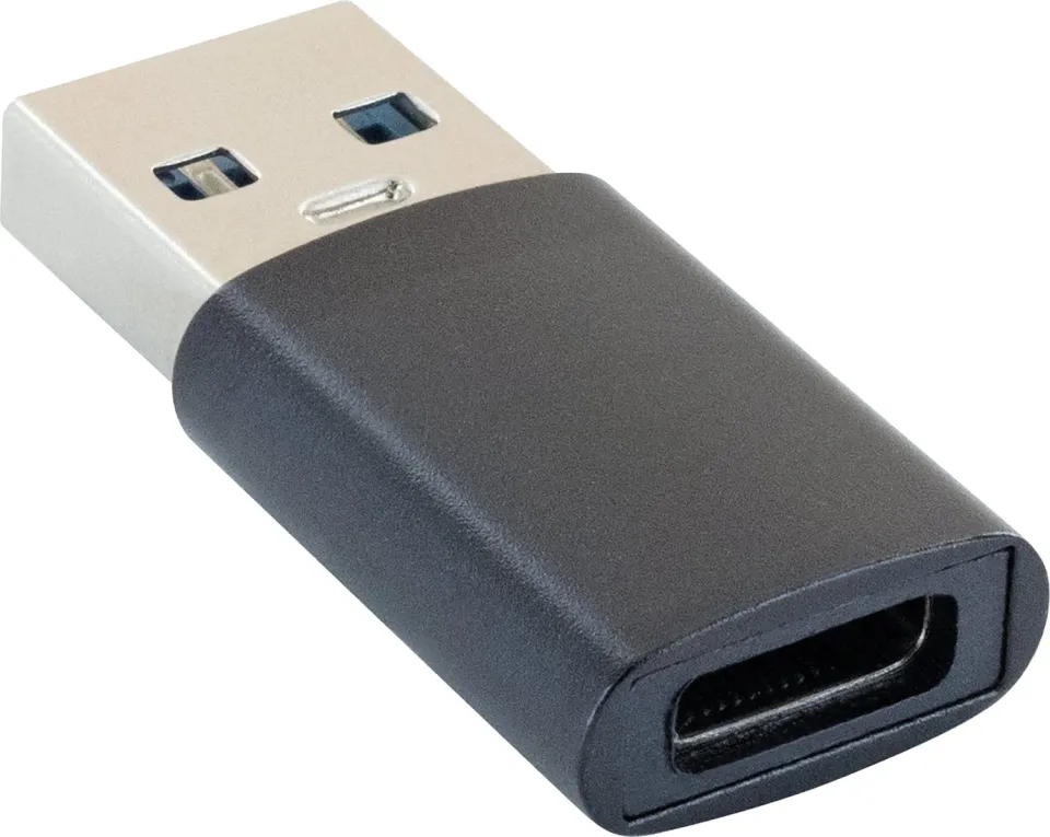 Schwaiger Adattatore USB-A a USB-C Compatto Nero