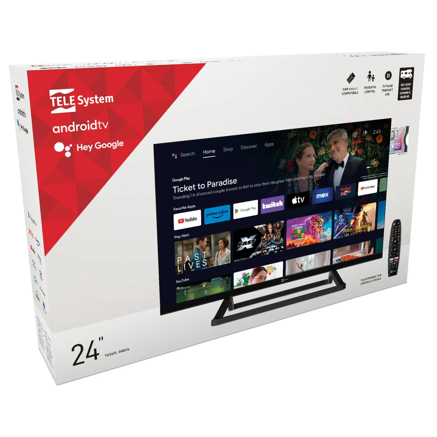 TELE System TS24FL SMG14 Smart TV 24" Android 12V camper