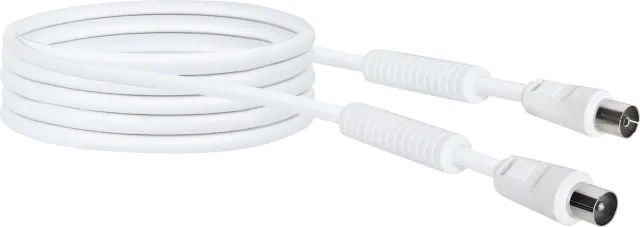 Schwaiger cavo antenna TV 3 m bianco 90 dB schermato