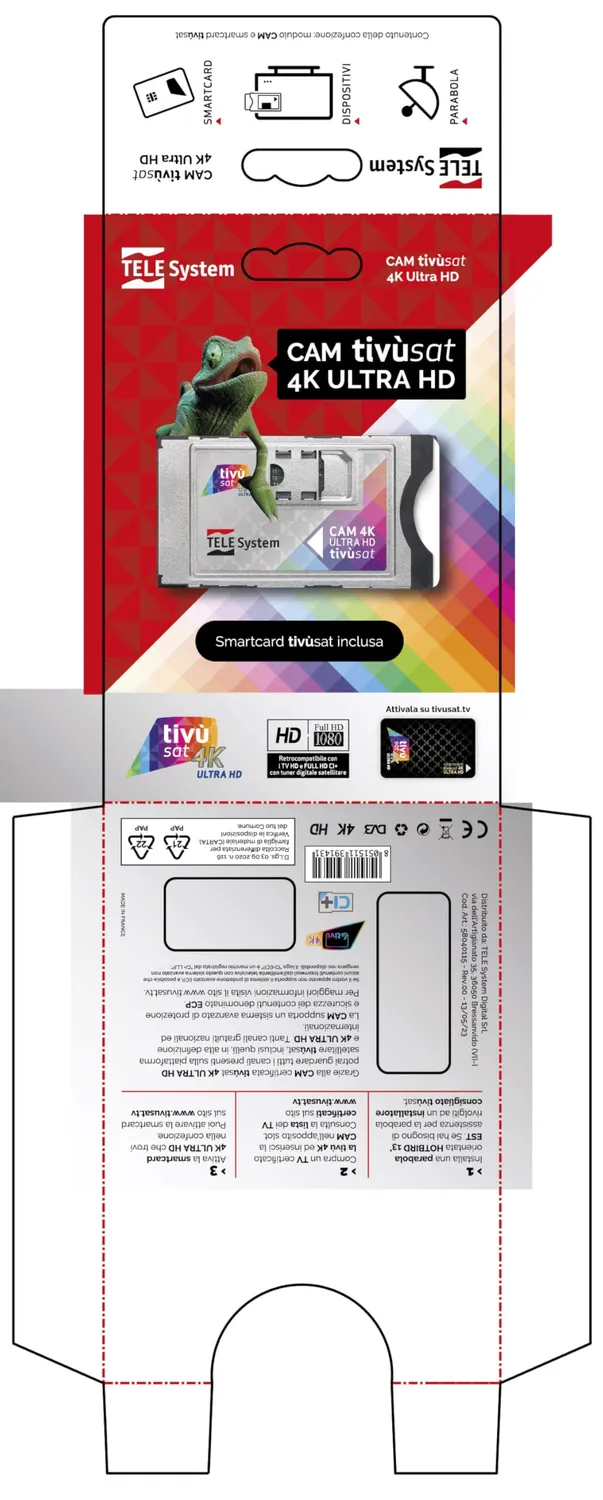 TELE System CAM tivùsat 4K Ultra HD con Smartcard Merlin