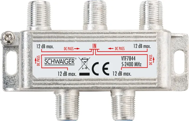 Schwaiger Partitore SAT 4 Vie 12 dB schermato