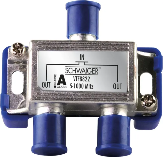 Schwaiger partitore antenna 2 vie 5-1000 MHz 4 dB viola