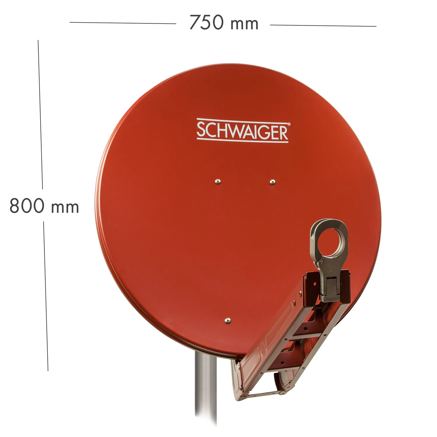 Schwaiger Antenna Satellitare Offset 75 cm Set Quad LNB rossa