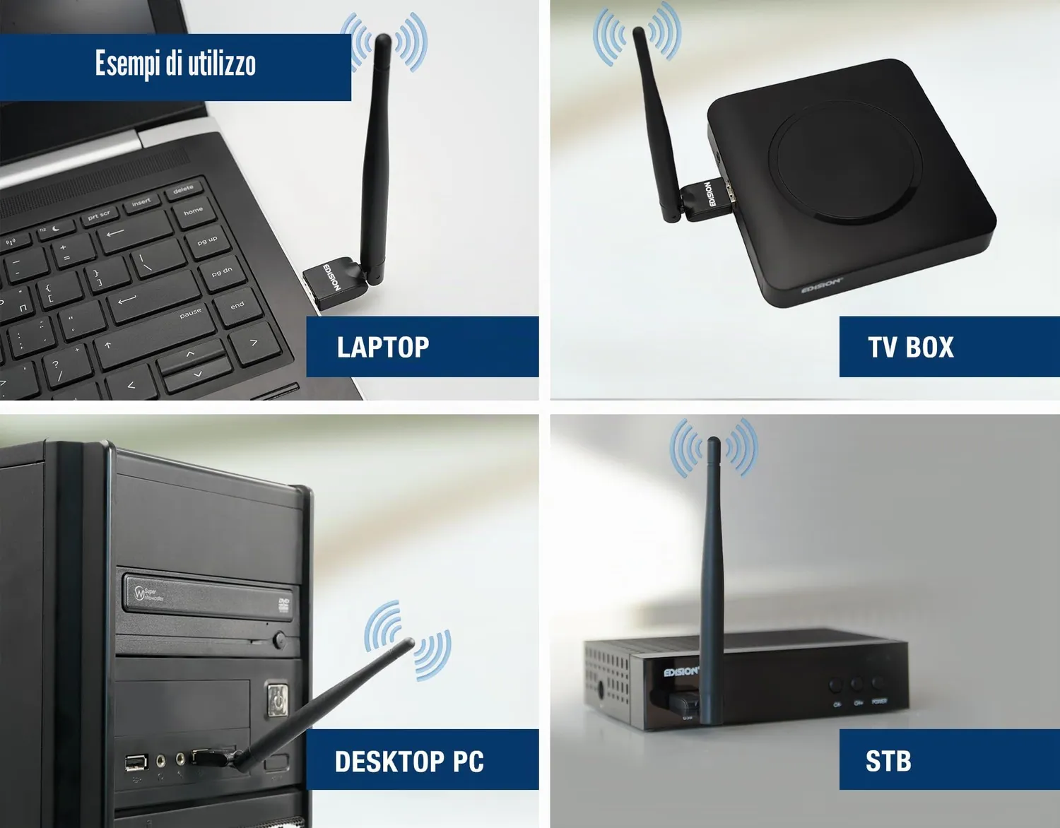 Edision EDI-Mega 2 Adattatore WiFi USB 150Mbps 2.4GHz