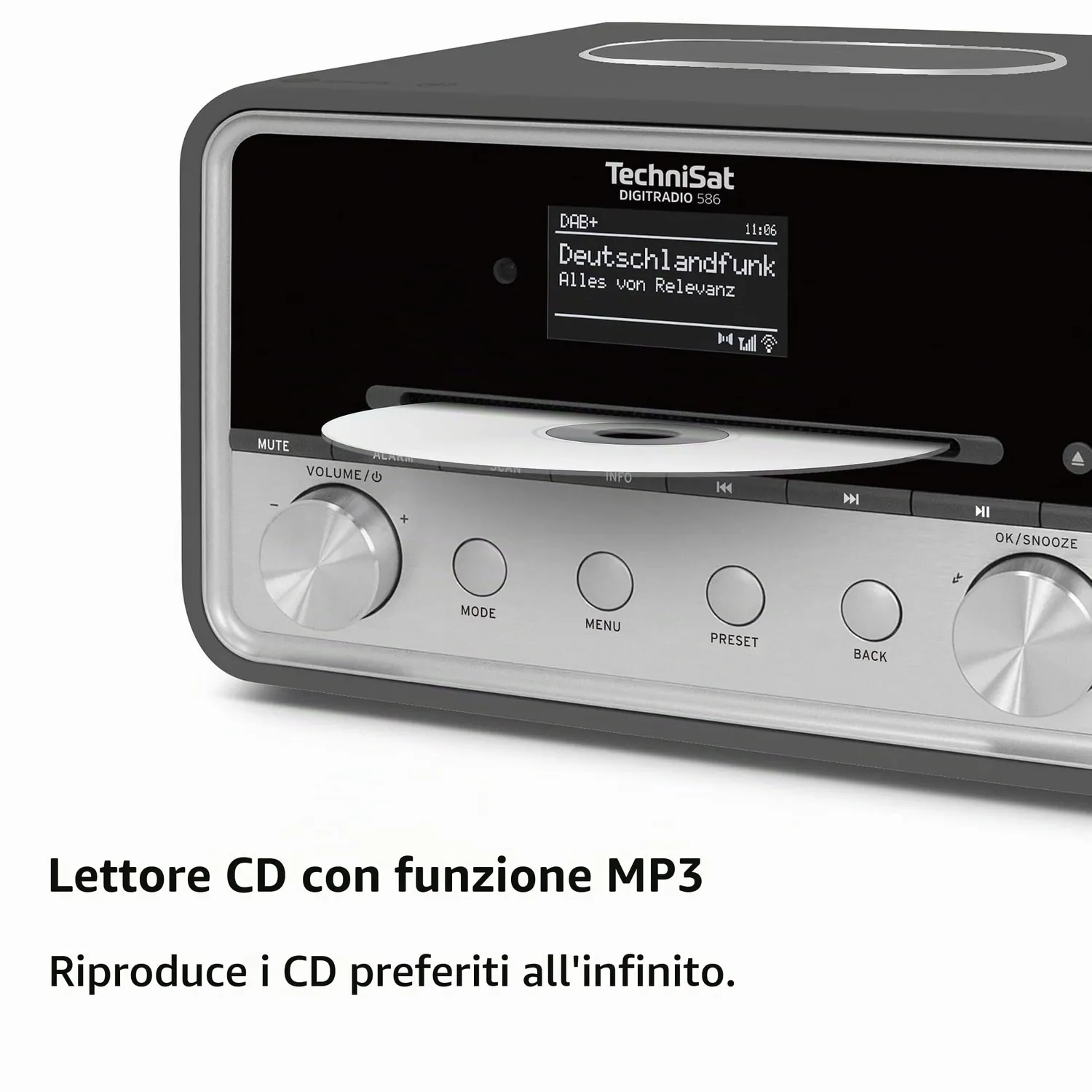 TechniSat DIGITRADIO 586 Radio ibrida argento CD Spotify USB