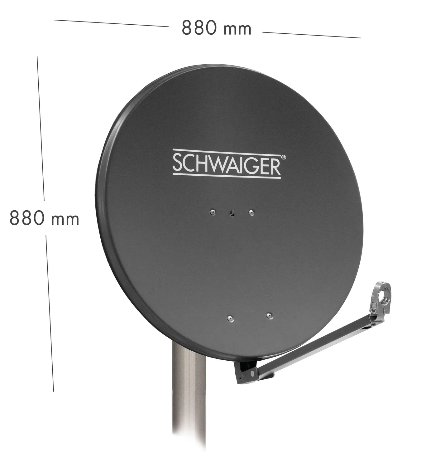 Schwaiger Antenna Offset Alluminio 88 cm Set Quad Antracite