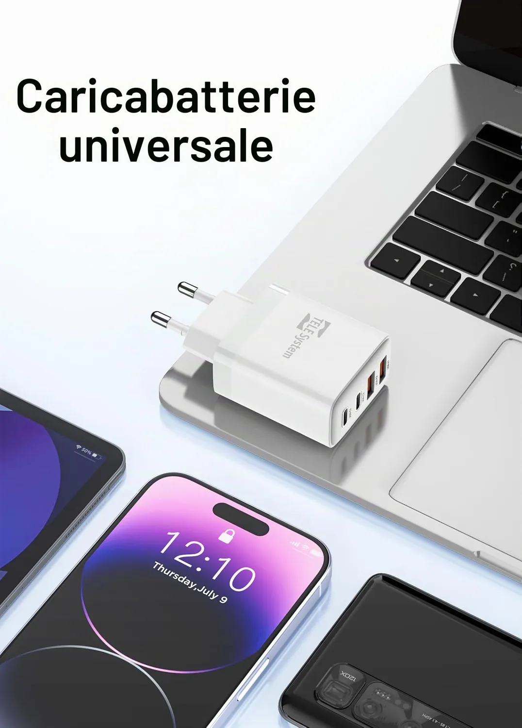 TELE System TS833 EU caricabatterie USB 40W 4 porte 26015002