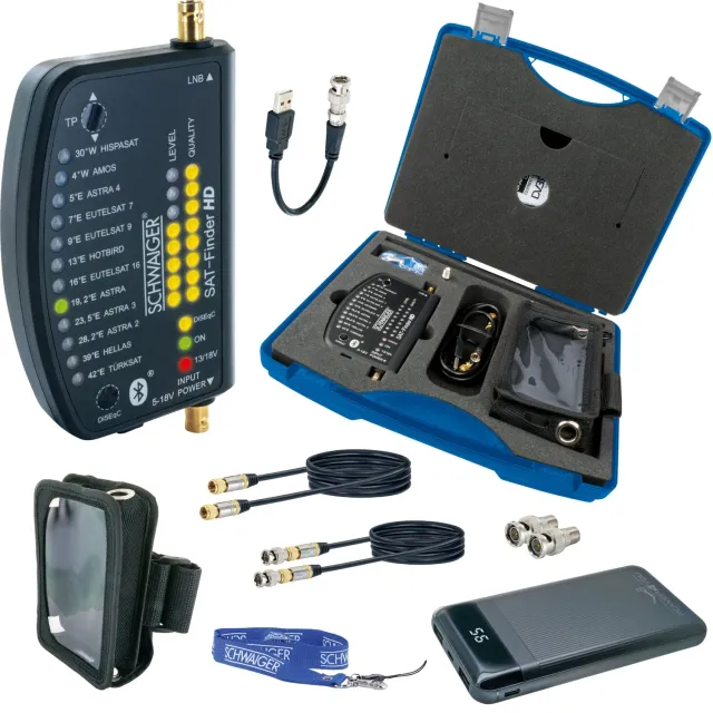 Schwaiger Sat Finder HD misuratore segnale in valigia