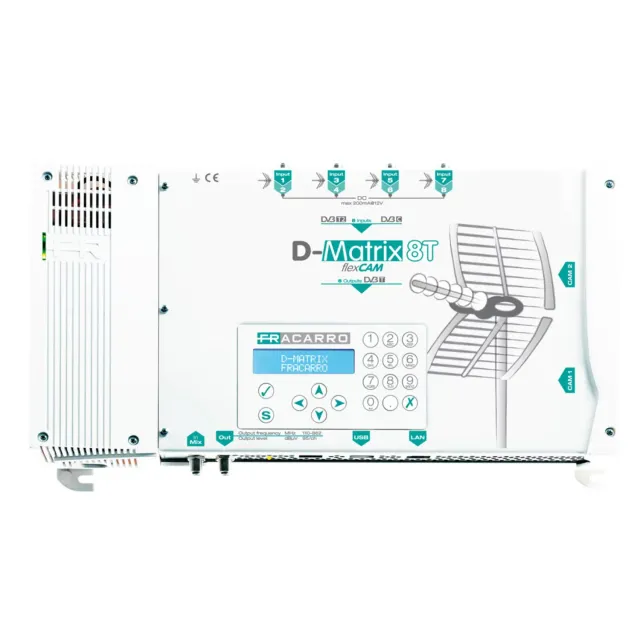 Fracarro D-MATRIX-8T centrale TV 8 multiplex DVB-T2