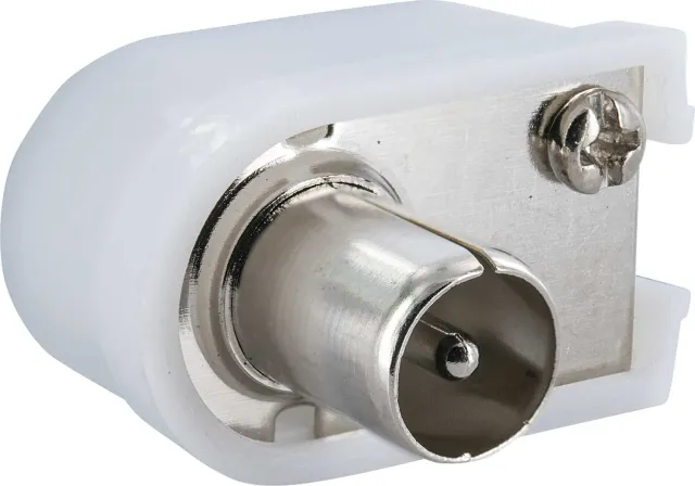 Schwaiger spina IEC angolata antenna TV bianca 1 pezzo