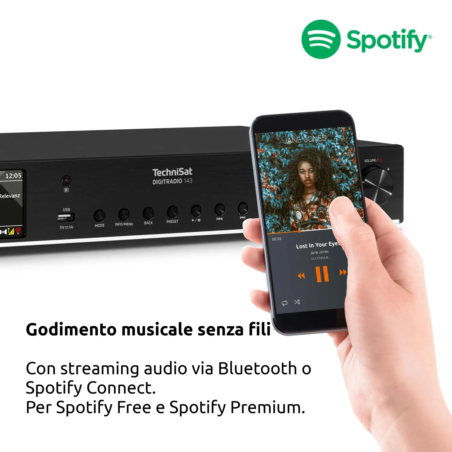 TechniSat DIGITRADIO 143 V3 sintonizzatore HiFi nero