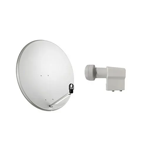 TELE System Kit Parabola 60 cm Antenna Satellitare LNB Twin
