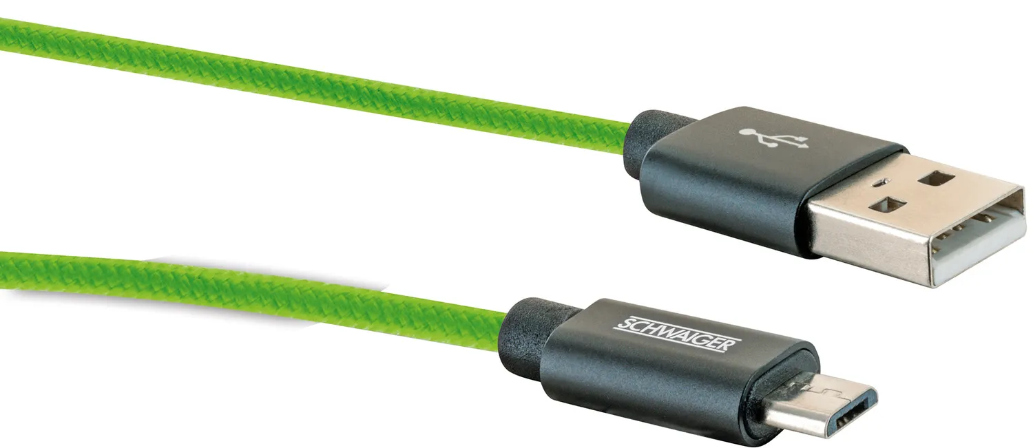 Schwaiger cavo micro USB 1,2 m nylon ricarica 2,4A