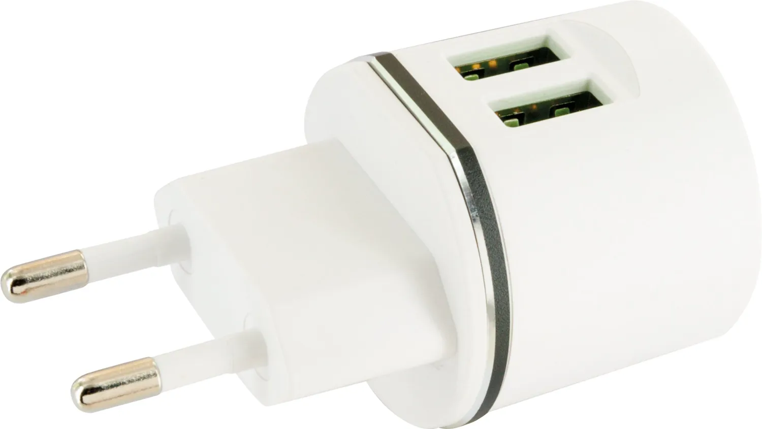Schwaiger Caricabatterie 230V 2 USB-A 12W bianco