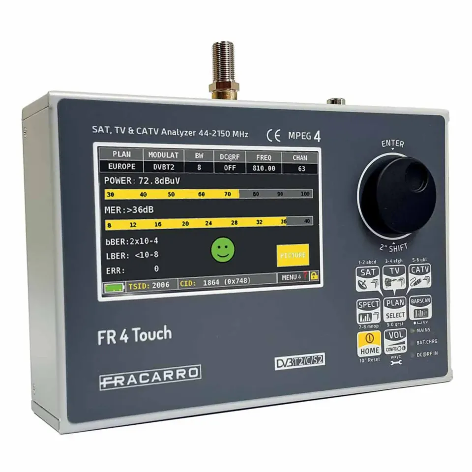 Fracarro FR 4 TOUCH misuratore di campo 4” DVB-S2 T2 C