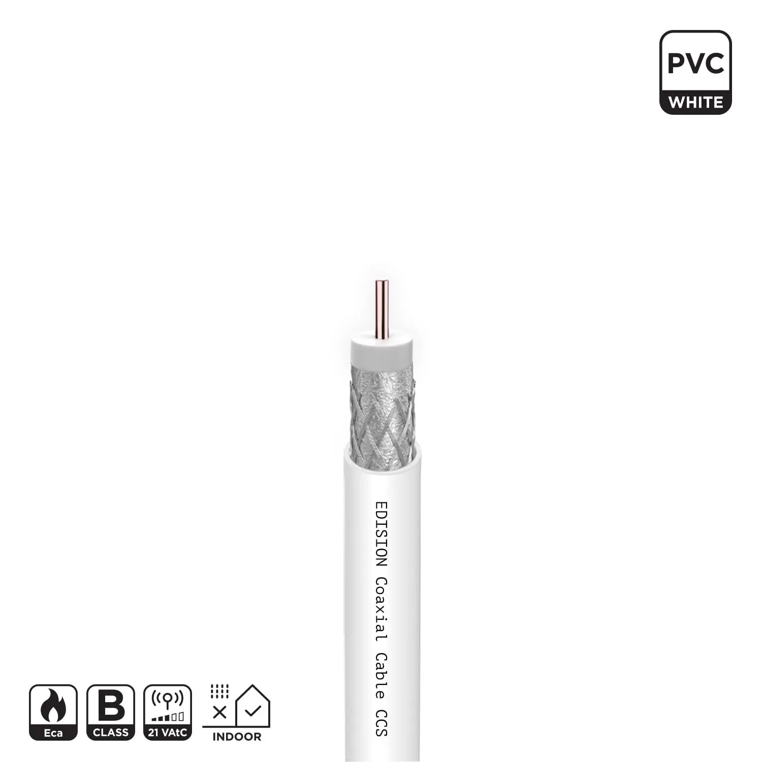 Edision CCS-100 cavo coassiale 100m bianco per SAT DVB-T2