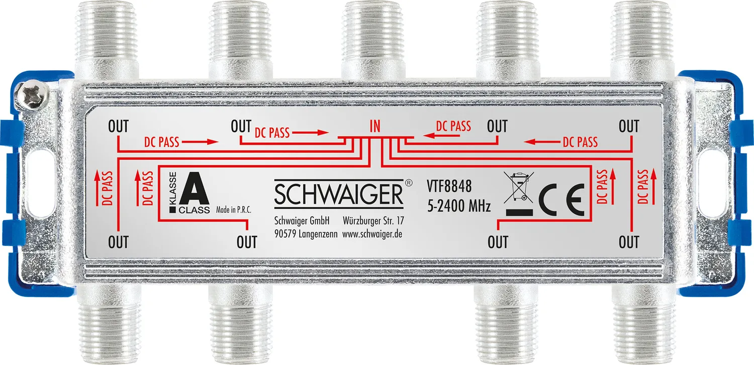 SCHWAIGER Distributore 8 Vie Partitore SAT 16 dB