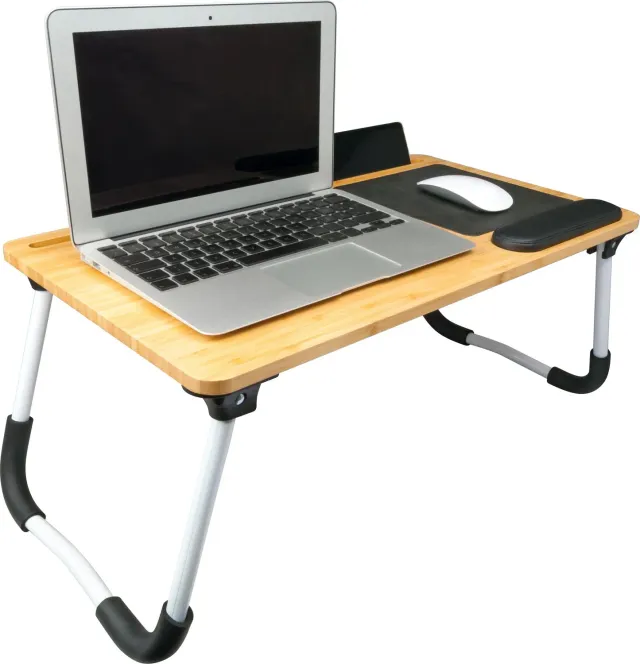 SCHWAIGER Tavolo pieghevole per laptop bamboo fino 16 pollici