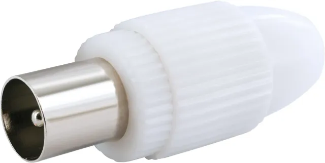 Schwaiger Connettore IEC Antenna Coassiale Bianco 1 Pezzo