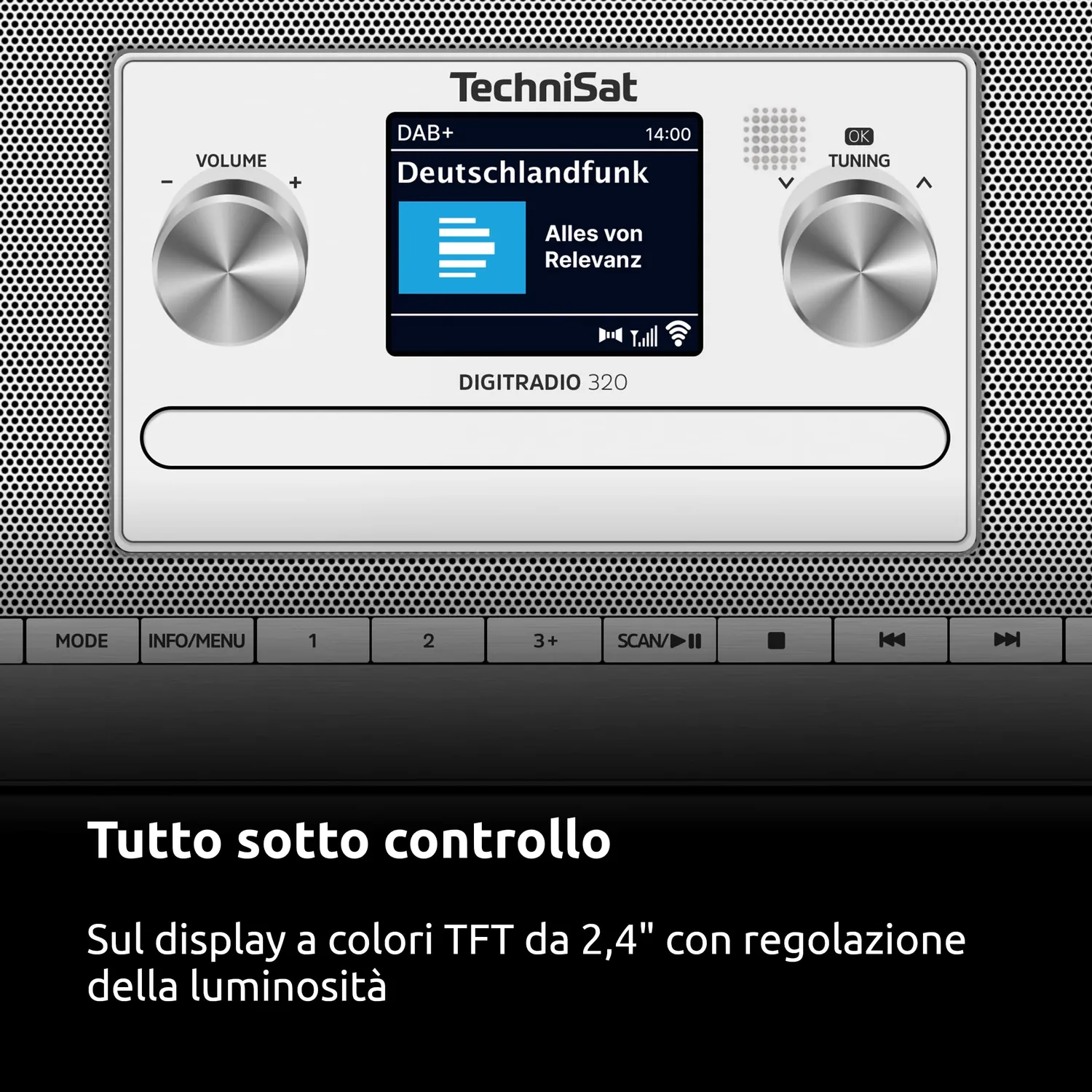TechniSat DigitRadio 320 Radio DAB CD Argento