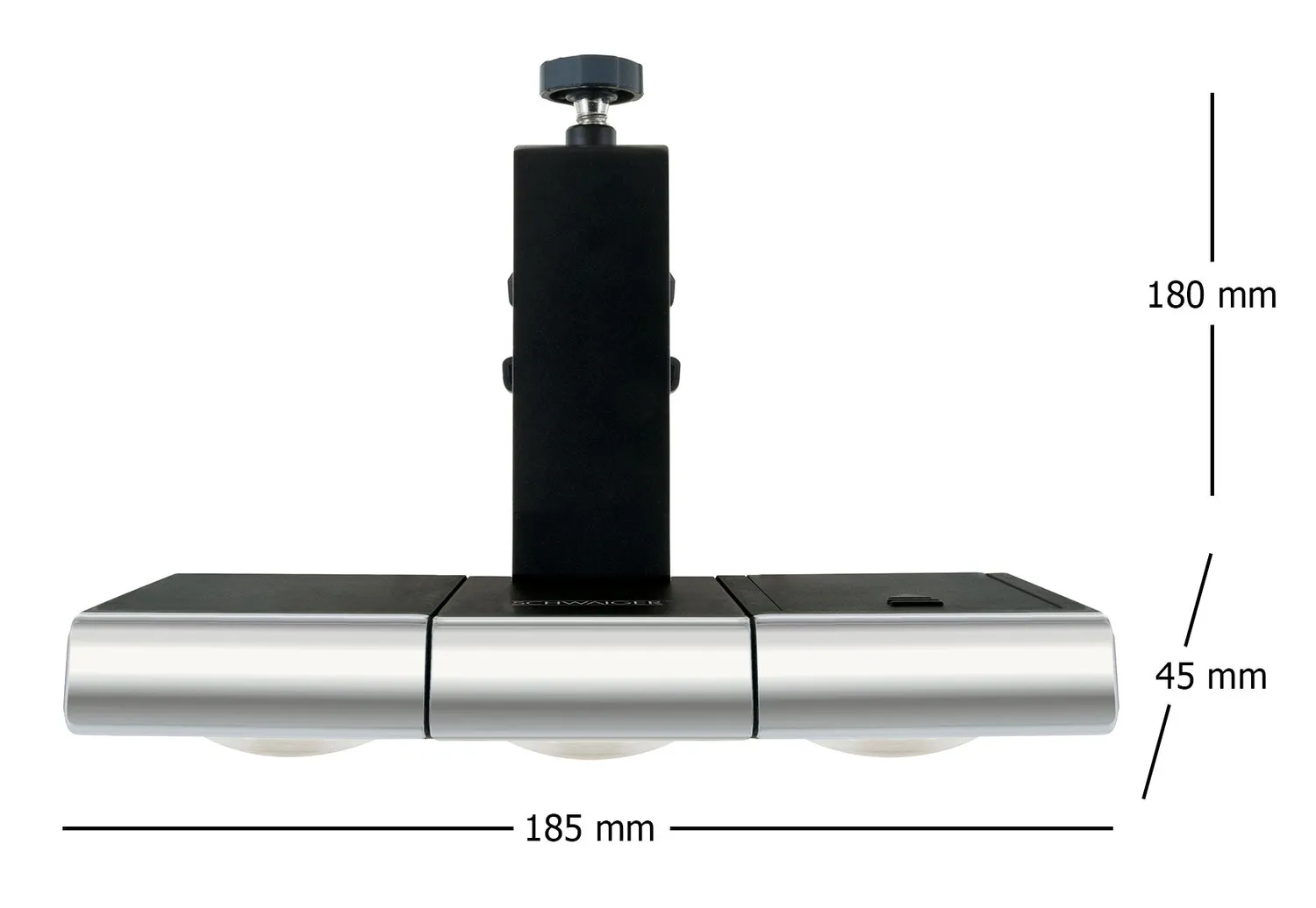 Schwaiger Lampada Grill LED 3 Faretti 85 lm Nera