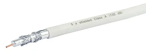SCHWAIGER Cavo satellitare 50 m 135 dB bianco con 24 connettori F