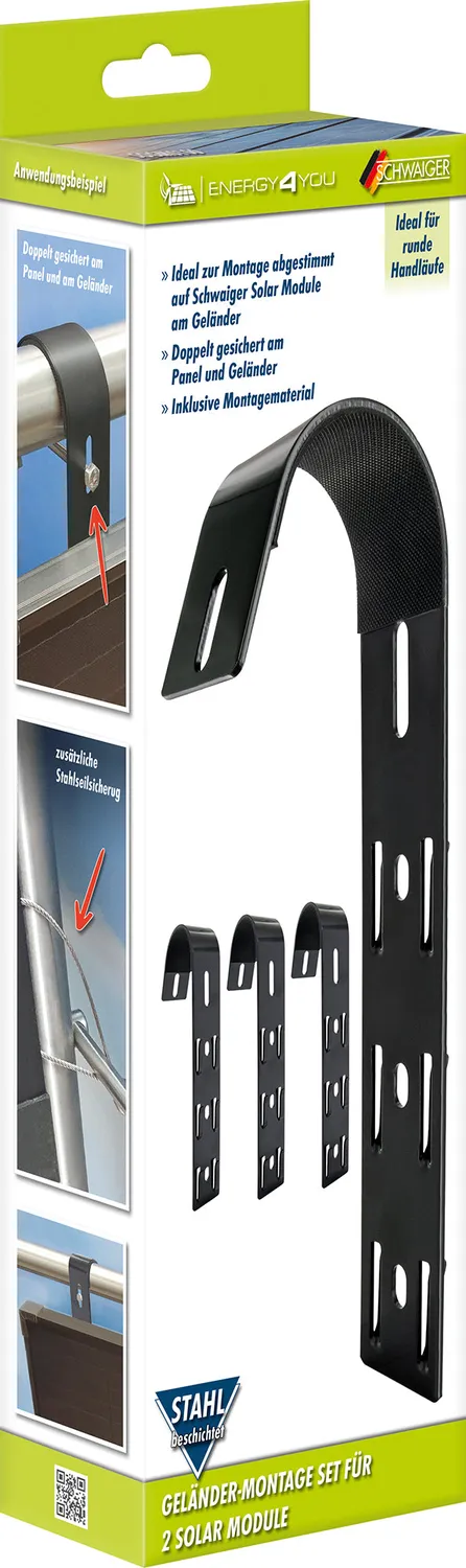 SCHWAIGER Fissaggio ringhiera 2 moduli solari 25 kg