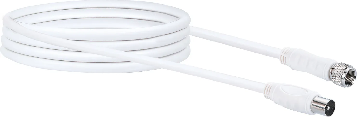 Schwaiger Cavo Antenna SAT F-IEC 90 dB 1,5 m Bianco