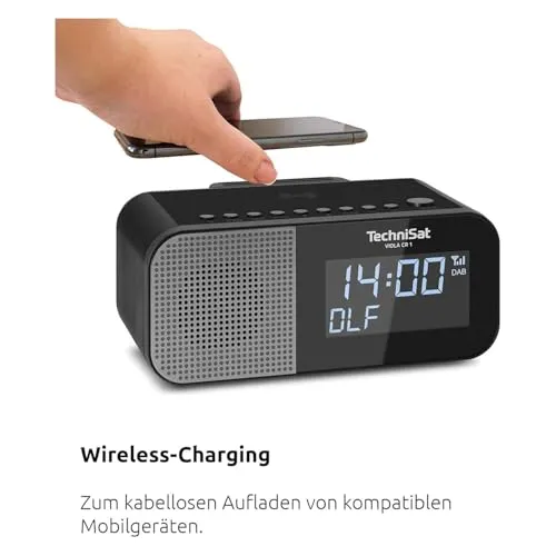 TechniSat VIOLA CR 1 Radiosveglia Nera Ricarica Wireless