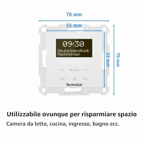 TechniSat DIGITRADIO UP 55 Radio DAB+ da incasso bianco Bluetooth