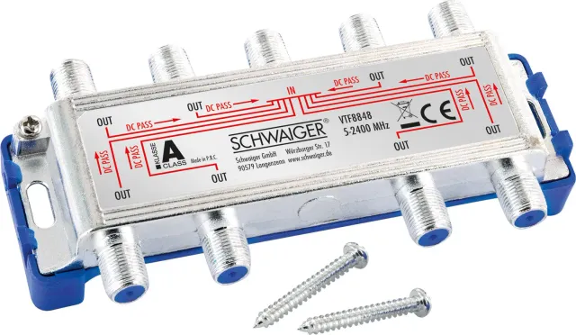 Schwaiger ripartitore sat antenna 8 vie 16 dB