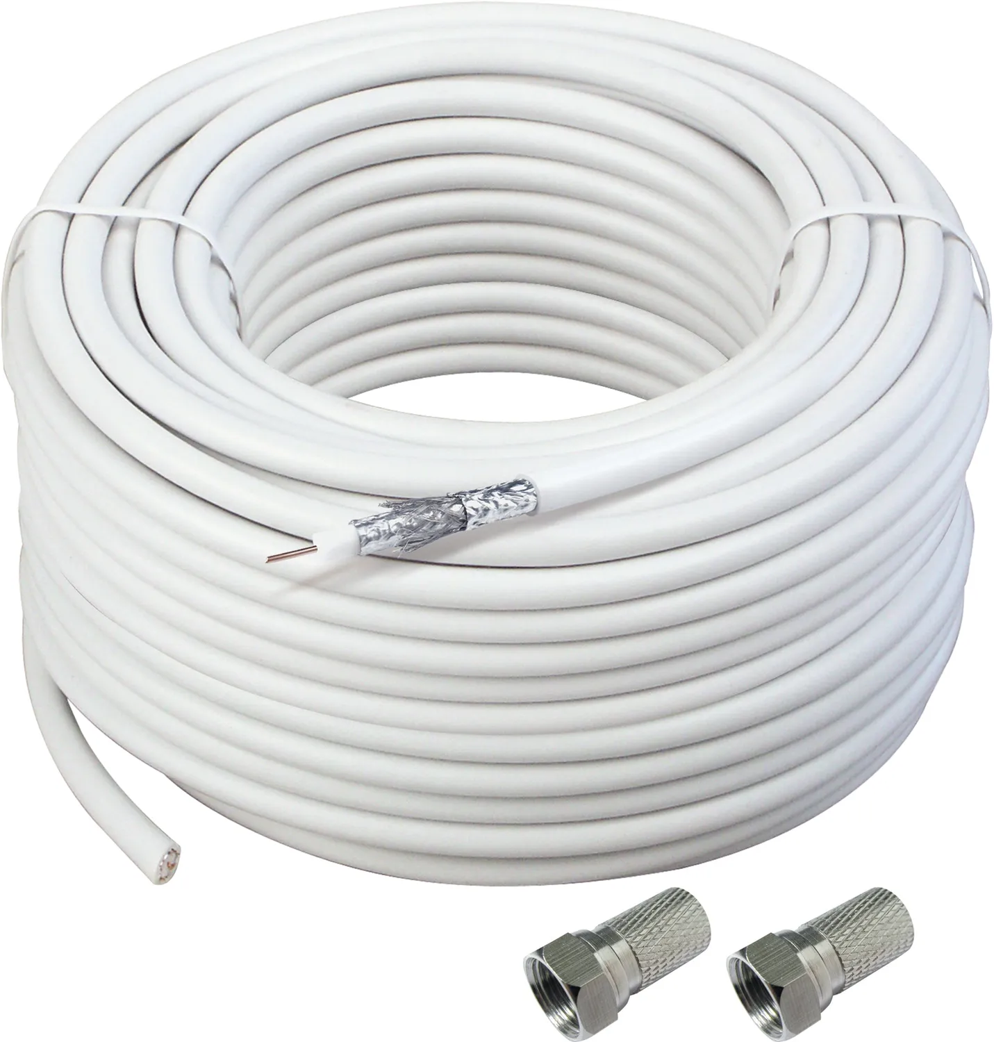 SCHWAIGER Cavo coassiale SAT 115dB 15m bianco + F