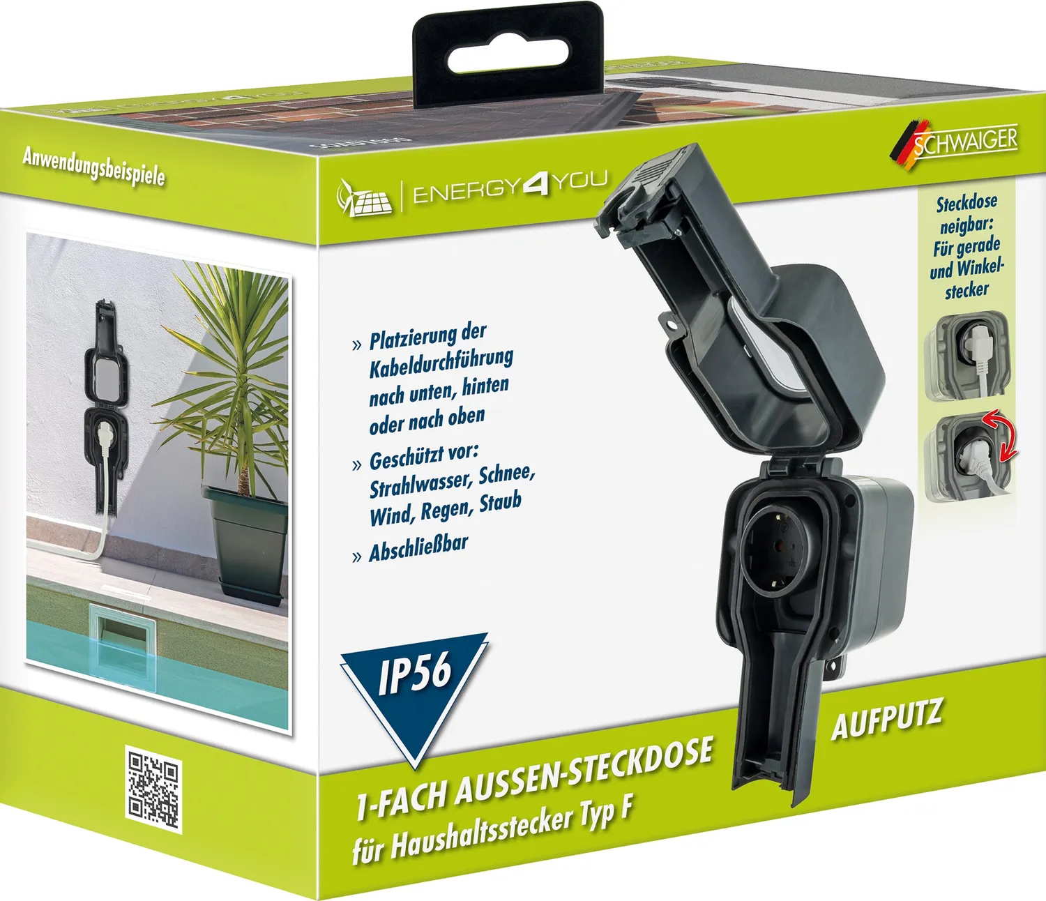 SCHWAIGER presa esterna da parete IP56 3680W