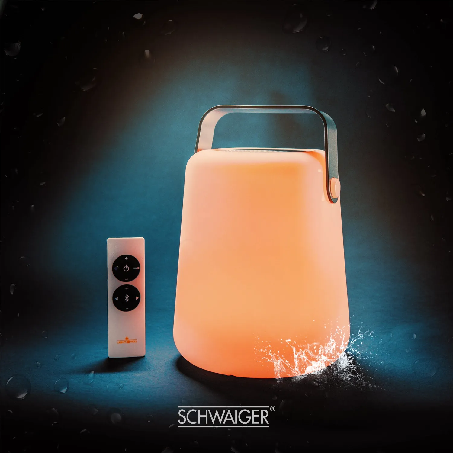 Schwaiger lampada tavolo LED speaker Bluetooth maniglia grigia
