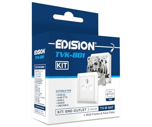 Edision TVK-801 kit presa antenna TV-R-SAT terminale 3 uscite