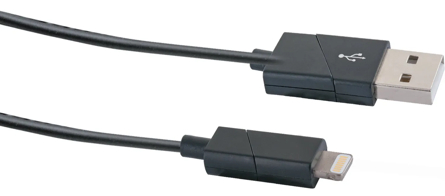 Schwaiger Cavo Lightning Sync 1,2 m nero con spinotti orientabili