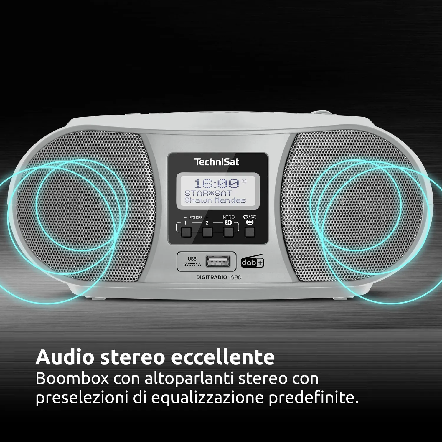 TechniSat DigitRadio 1990 Radio DAB+ Argento CD Bluetooth