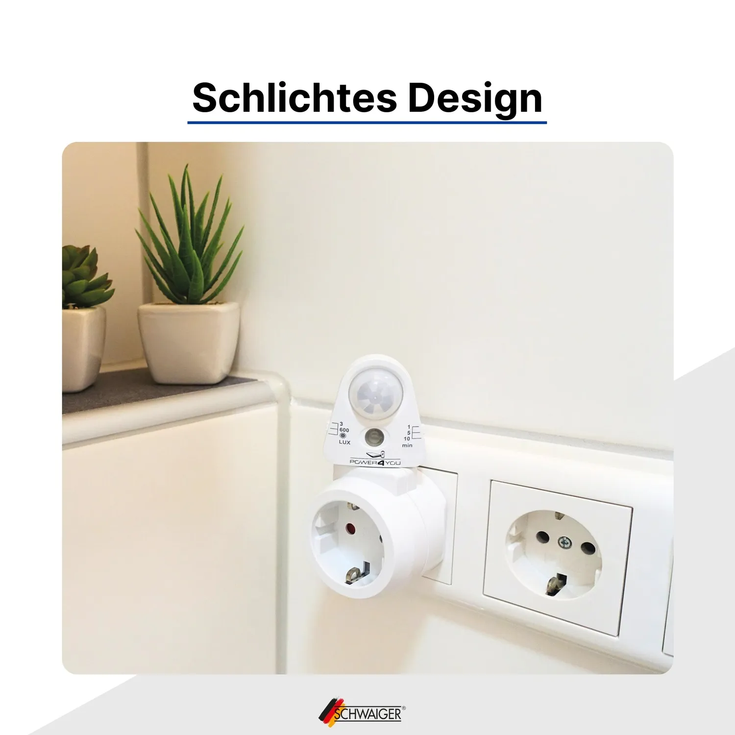 SCHWAIGER SDPIR10 presa adattatore PIR bianca 2300W