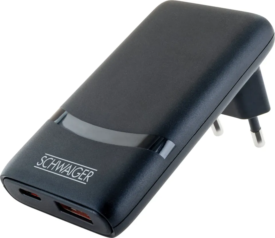 Schwaiger Caricatore Rapido 35W USB-C USB-A Ultra Piatto