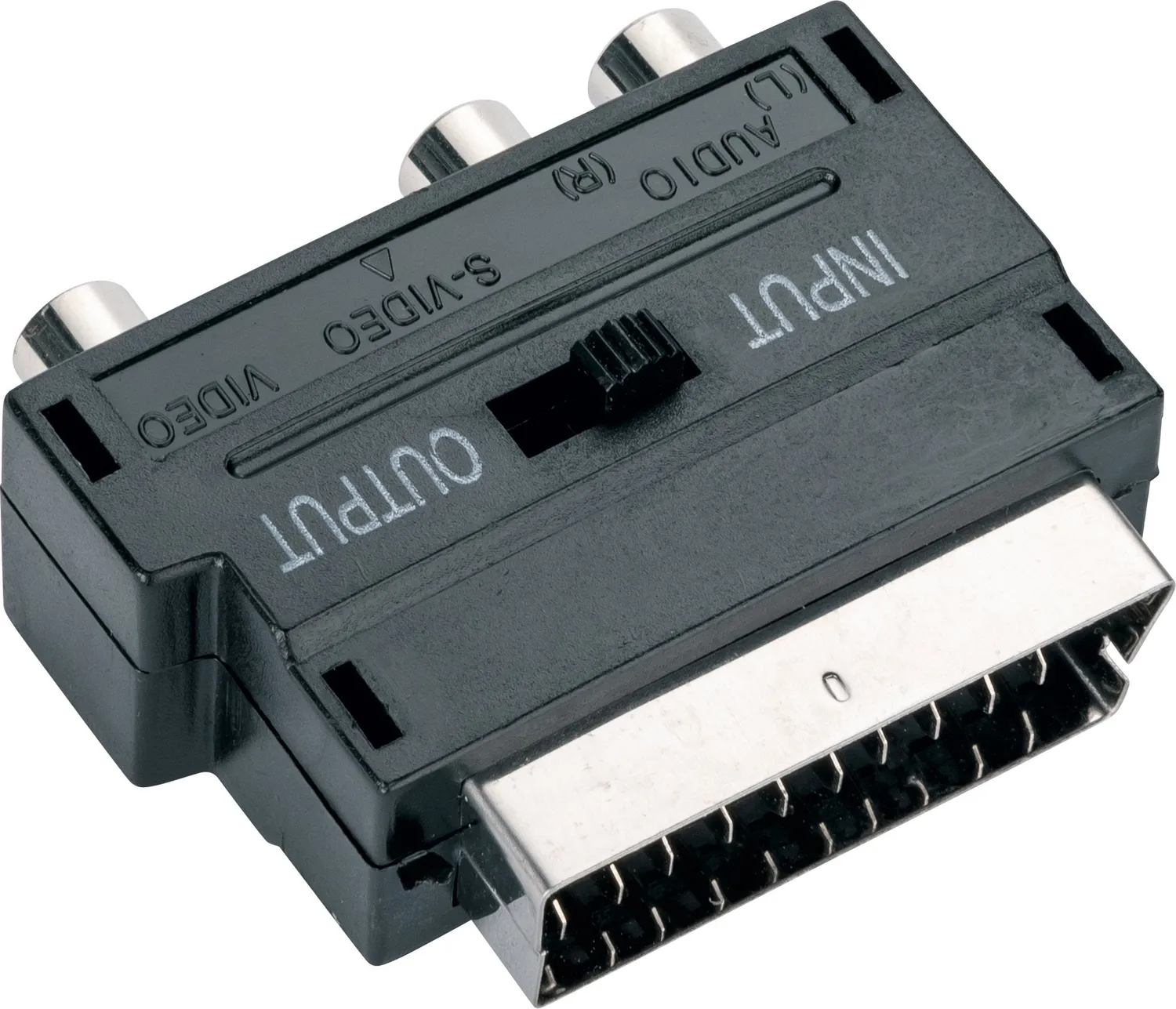 SCHWAIGER Adattatore SCART RCA S-VHS IN-OUT nero