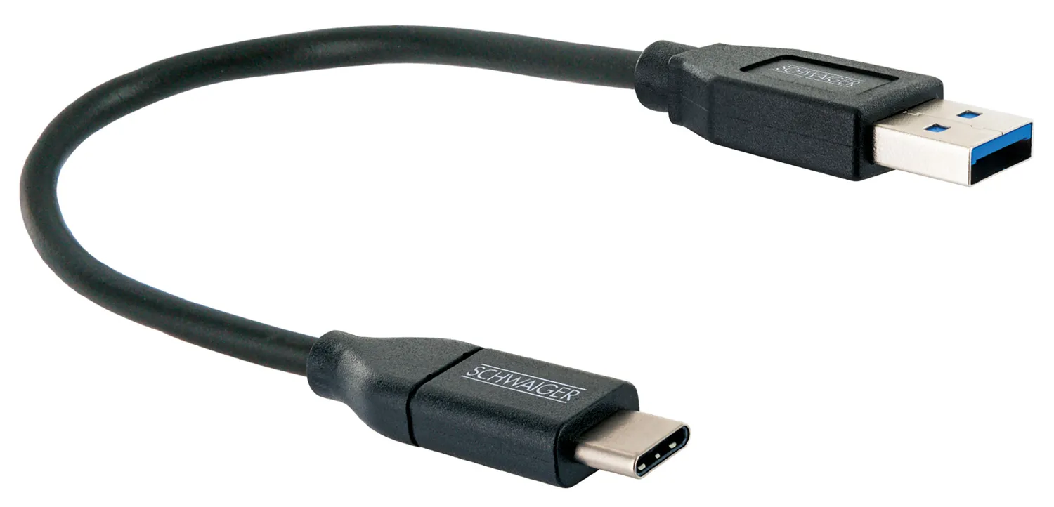 Schwaiger cavo USB-C ricarica sincro 0,5 m nero 3A